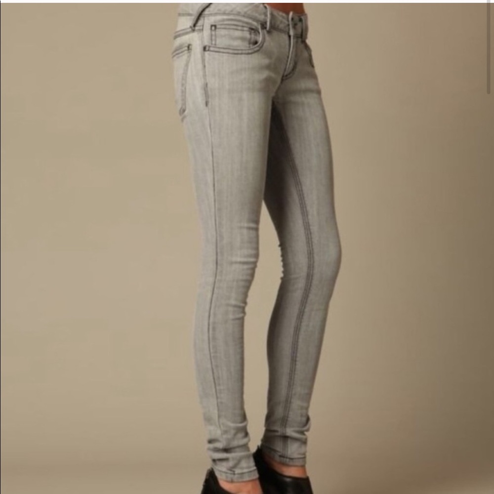 Free People Light Gray Skinny Jeans